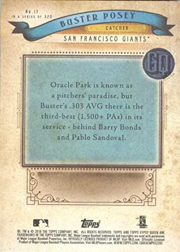 2019 Топс Циганска Кралица 17 Бастер Посеј Сан Франциско Гиганти МЛБ Бејзбол Трговска Картичка