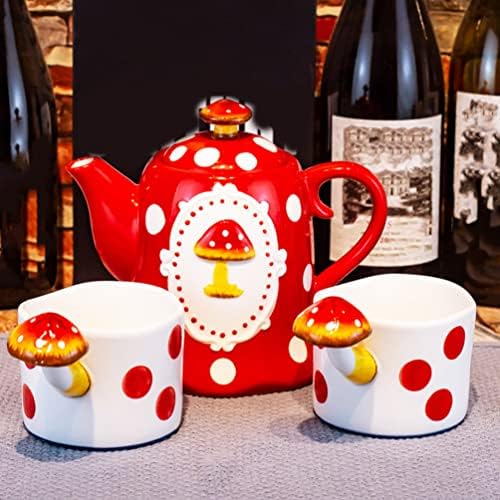 Хемотон керамички чај тенџере порцелански чај тенџере со печурки дизајн цветајќи лабава лисја керамички чајник коска Кина чајник