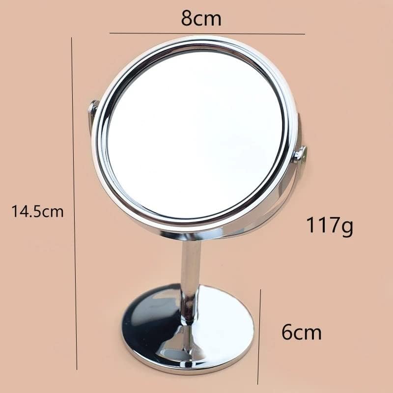 Дуба метална функција за зголемување на малата огледало на огледало 360 степени ротирачки десктоп шминка огледало