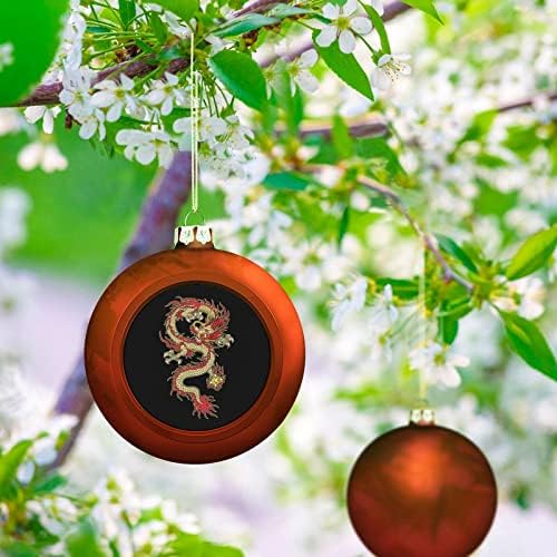Азиски тетоважа змеј 1/2/4pcs Божиќни топки украси за Божиќни дрвја разнишани украси за печатење за украси за венчавки за одмор