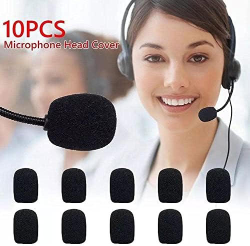 PLGEBR 10 Парчиња Микрофон Слушалки Скара Шофершајбната Сунѓер Пена Црна Цена На Големо Покритие Микрофон