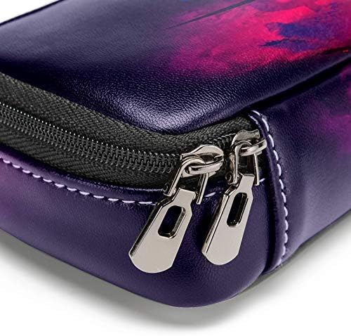 Ноќта на вештерките Виолетова лесна кожена молив со молив, торба со пенкало со двојна вреќа за складирање на торбички за канцелариски