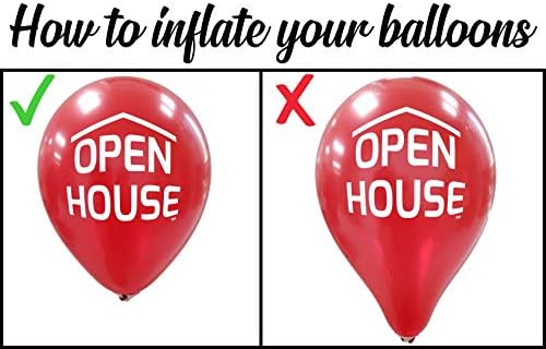 Партиска Зона Комплет Од 16 парчиња Балони Со Отворени Куќи, Знаци Со Балони Со Отворени Куќи, Балони На Агенти За Недвижнини –