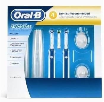 Комплет за четка за четки за заби за професионална грижа за орална-Б, вклучува: 2 полначи, 2 рачки, 2 глави на четки