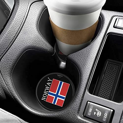 Норвешко Знаме Тркалезни Подлоги За Автомобили Слатки Држачи За Чаши 2,56 Инчи За Абсорбента За Пијалоци
