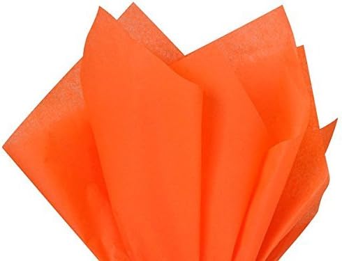 Флексибилно Пакување Портокалова Подарок Завиткајте Ткивна Хартија Големина: 15 Инчи Х 20 Инчи | Брои: 100 Листови | Боја: Портокалова