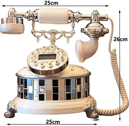 Walnuta Retro Vintage Antique Style Телефон, старомодна телефонска биро бирање фиксна телефон со записи за повици за канцеларија
