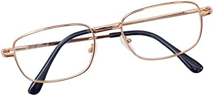 Јоксиго Очила За Читање За Мажи Жени Метална Правоаголна Рамка Со Удобна Пружинска Шарка + Ремен За Очила