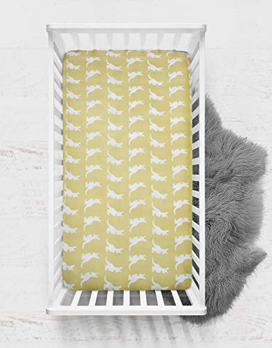 Пем Грејс Креации сет од 2 чаршафи за креветчиња од кенгур, злато/бело