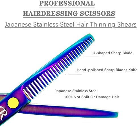 Професионални Ножици За Разредување На Косата 6 Инчни Ножици За Сечење Заби Фризерски Текстурирачки Салонски Ножици Јапонски 440с