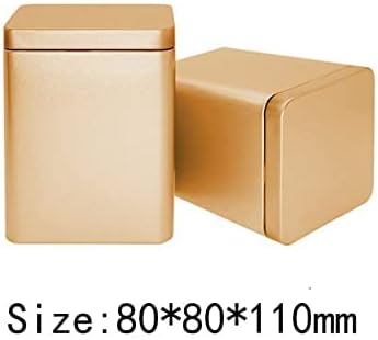 6pcs 8 * 8 * 11 см чај лименки квадратни метални пакувања кутија за складирање на кутии мали лимени тегли храна чоколади бонбони запечатени