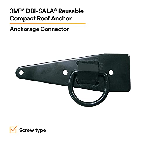3М dbi-sala 2103677 прицврстувач за покрив, еднократно, компактен сидро за рамни или наклонети дрвени покриви со Д-прстен, црна