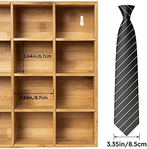 Организатор на кутии за складирање на вратоврски за вратоврска - Организатор за складирање на вратоврска за мажи - дрвена вратоврска