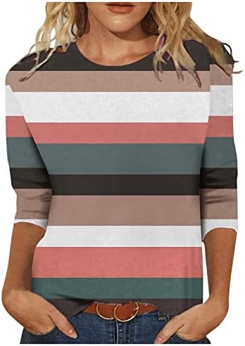 Земја на џемпери во боја на жени, без аспиратор, обични кошули 3/4 ракав, врвови на врвови за зимска трендовски модна облека