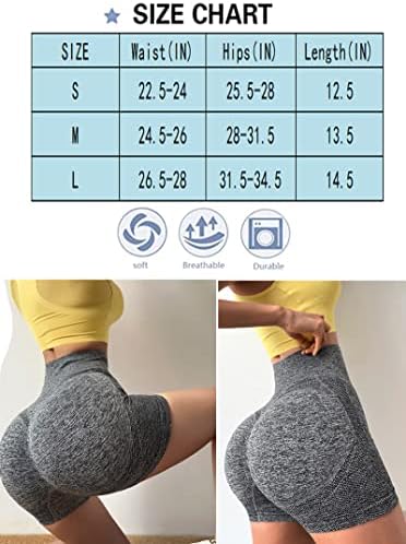 Bemornенски женски задникот за кревање шорцеви за тренинзи со високи половини од плен шорцеви атлетски салата за јога шорцеви за жени