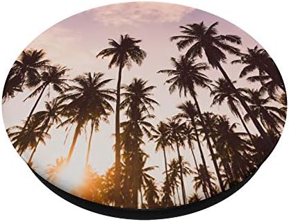 Палми зајдисонце Тропски рајски рај Кокос палма, PopSockets PopGrip: Заменлива зафат за телефони и таблети