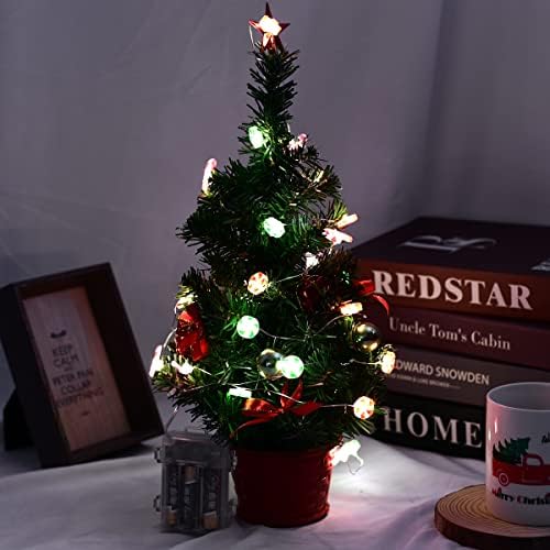 Cotouxker Божиќни низа светла, 10ft 30 LED самовила светло батерија напојува со далечински затворен украси Дедо Мраз Клаус Кенди
