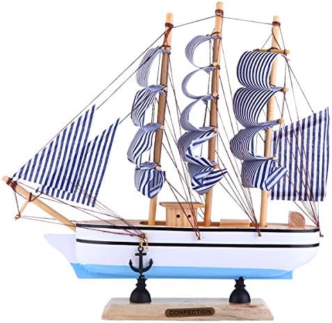 Besportble дрвен едриличарски брод модел наутички дрво едриличар модел наутички декор за дома, канцелариски таблети, реквизити