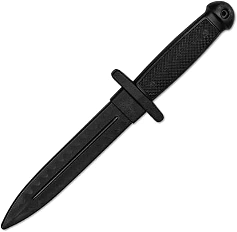 Bladesusa-E420-PP воени вештини Полипропиленски нож Опрема за обука-Црното сечило, текстурирана рачка со дијамантски шема, лесна, самоодбрана,