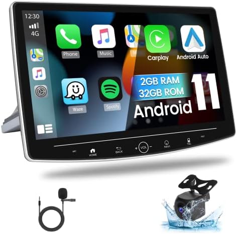 10.1 Инчен Прилагодлив И Лебдечки Екран На Допир Андроид 11 Еден Дин Автомобил Стерео Apple CarPlay И Android Auto | GPS Навигација |