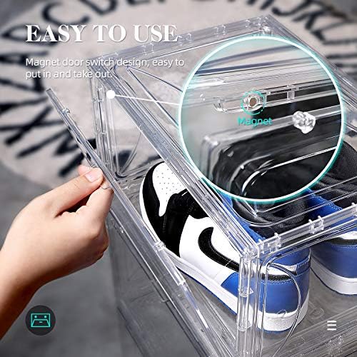 Зокнес Складирање-Организатор На кутија За чевли-контејнери кутија за чевли со магнетно вшмукување пластична проѕирна кутија