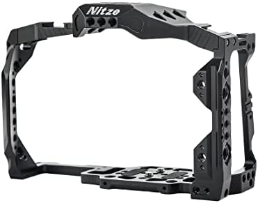 Нитзе, кафез на кафез со дизајн на шини со шини NTO N ладно чевли монтирање компатибилно со BlackMagic џебно кино камера BMPCC 6K Pro
