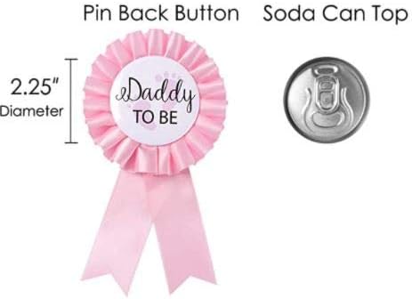 GDTO8820 CoolerthingsSDG, одгледувајќи принцеза бебе туш розов саш тато за да биде силен плоча за значки за беџ -пин комплет за бебиња за туширање