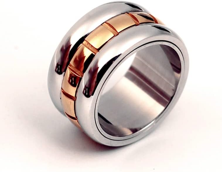 Колезо Познати прстени за мажи жени 14kgp 316L Love Rings 12 mm ширина-05771