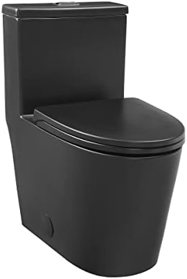 Дреукс Едноделен Издолжен Тоалет Со Двојно Испирање со 0,95/1,26 GPF Во Мат Црна Боја