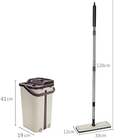 ZukeetBt моп моп со ливче со корпа за вртење со рамна алатка за чистење на подни плочи дома и нарачајте лесно да се исцеди миење на