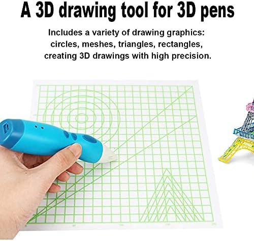 Wosune 3D Pen Pen Mat, Транспарентно 3Д Пенка за цртање Пен за пенкало ABS материјал 3Д печатење Пен за печатење Мат 3Д Мате стартер DIY Шаблон