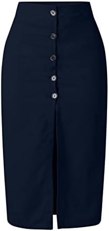 Здолништа со модни копчиња за жени Дневно елегантна цврста боја висока половината со единечно здолниште на градите кратки здолништа