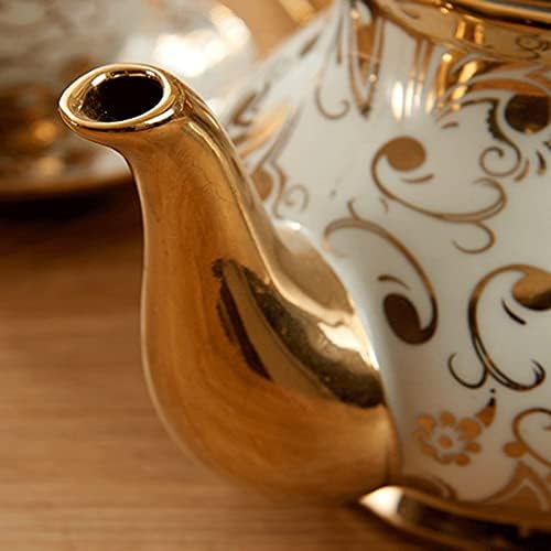 TDDGG керамички чај чај и чинија злато Кина кафе чаши поставени тенџере крема за шеќер чај чај чајник