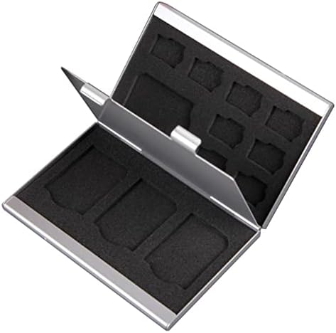 Кутија за складирање на картички Преносни 12 во 1 мемориска картичка кутија метална алуминиумска кутија за складирање на кутија за заштита
