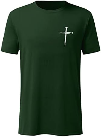 XXBR 2022 Нови летни маички војници со кратки ракави маици тенок вклопуваат Исус крст печатење на екипажот на екипажот Основни обични врвови