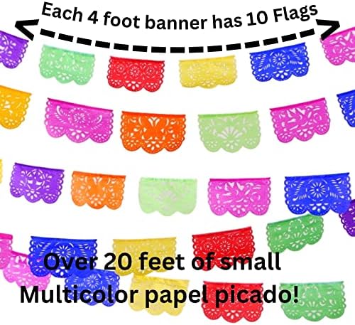 Мини Фиеста Украси, мексикански партиски украси за мали партии, канцеларија или дури И Тако Ноќ 5 ПК мини Папел пикадо знамиња Банер