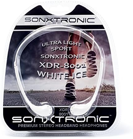 Sonxtronic бел мраз XDR-8001 вертикална во уво ултралејт спортски слушалки за глава