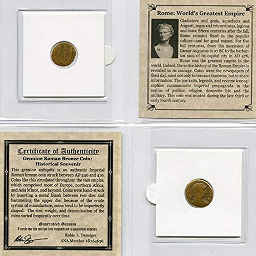 РИМ: НАЈГОЛЕМАТА ИМПЕРИЈА ВО СВЕТОТ-Автентична Римска Бронзена Монета Во Мини Папка Со Сертификат За Автентичност-Вистински Антички