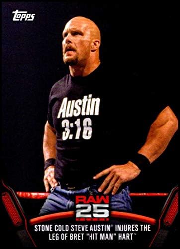 2018 Topps WWE тогаш сега засекогаш 25 години суровини RAW-6 Stone Cold Steve Oustin Incures Bret Hart Chartling Trading Card