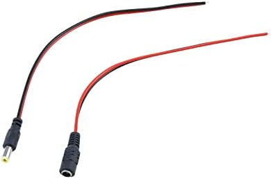 Antrader 20 парови машки и женски DC Power Pigtail Cable Connectors 2.1 x 5,5 mm за видео надзор на видео надзор LED осветлување