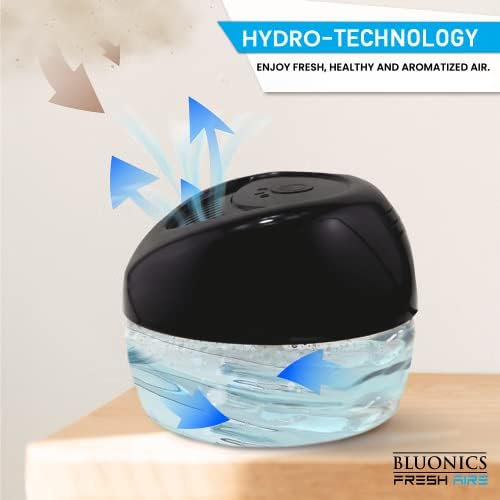 Bluonics Свежо аир Вода за миење на воздухот, ревитализатор на воздухот и освежувач со ноќно светло 7 LED Промена на бои и бел шум