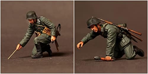Goodmoel 1/35 WWII германски извидници на смола од смола / Неисправен и необоен војник Минијатурен комплет / HC-525