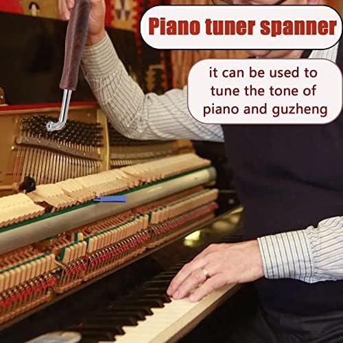 Ceerlock 2PCS L-форма Piano Tuner Spanner, Hammer за подесување на пијано од не'рѓосувачки челик, прицврстувач за подесување на плоштадот,