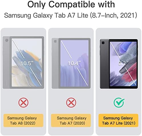 Jetech Case за Samsung Galaxy Tab A7 Lite 8,7-инчен 2021, тенок фолио за заштитен таблет покритие, гледање со повеќе агол