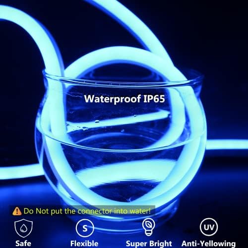 LED неонски светла на LED неонски јаже, 40ft/12m водоотпорна флексибилна светлина од 120V неонски ленти, ETL-наведени IP65 водоотпорни