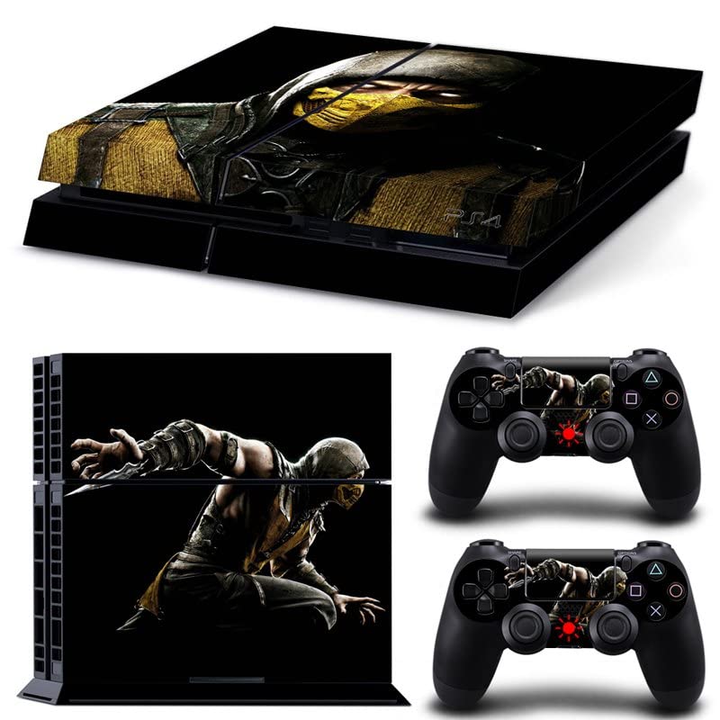За PS4 Pro - Game Ninja Mortal Најдобра војна Kombat x PS4 или PS5 налепница за кожа за PlayStation 4 или 5 конзола и контролори Декларална винил