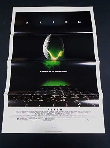 Alien 1979 Ridley Scott Sci-fi Horror Tri-Stloped 27x41 Постер за еден лист во близина на нане/нане неискористен!