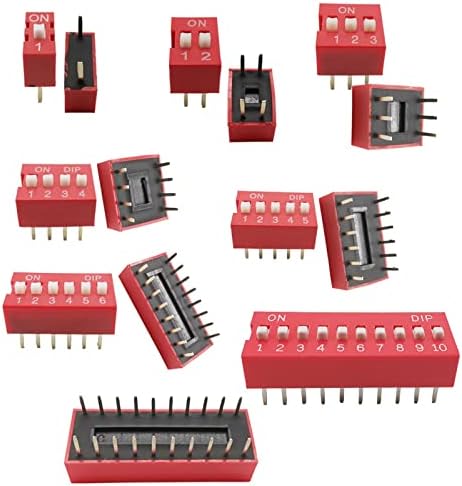 Zaahh 10pcs тип на слајд тип на натопување на модулот за прекинувач на модулот 2,54мм терен црвен прекинувач за прекинување на прекинувачот