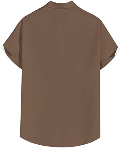 Копче за кратки ракави за мажи надолу гроздобер кошули за куглање хавајски обични печатени плажа кошула лето редовно вклопување на врвот