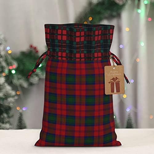 Jcetuno прилагодени Божиќни торби за влечење на вреќи со шкотски карирани чорапи торби за складирање подароци Божиќни торби за подароци за
